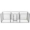 Dog Playpen 8 Panels Steel 31.5"x31.5" Black