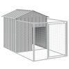 Dog House with Roof Light Gray 46.1"x159.4"x48.4" Galvanized Steel