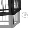 8-Panel Dog Playpen Black 39.4"x19.7" Powder-coated Steel