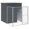 Dog House with Run Anthracite 65"x179.1"x71.3" Galvanized Steel