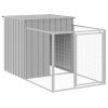 Dog House with Run Light Gray 43.3"x400.4"x43.3" Galvanized Steel