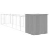 Dog House with Run Light Gray 65"x339.8"x71.3" Galvanized Steel