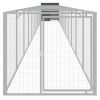 Dog House with Run Anthracite 43.3"x480.7"x43.3" Galvanized Steel