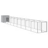 Dog House with Run Light Gray 43.3"x400.4"x43.3" Galvanized Steel