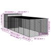 Dog House with Run Anthracite 84.3"x260.2"x71.3" Galvanized Steel