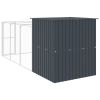 Dog House with Run Anthracite 65"x179.1"x71.3" Galvanized Steel