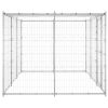 Outdoor Dog Kennel Galvanized Steel with Roof 78.1 ft²