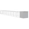 Dog House with Run Light Gray 43.3"x400.4"x43.3" Galvanized Steel