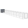 Dog House with Run Anthracite 43.3"x480.7"x43.3" Galvanized Steel