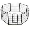 Dog Playpen 8 Panels Steel 31.5"x31.5" Black