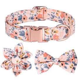 Detachable Hexapetalous Flowers Dog Collar (Option: Orange-L)