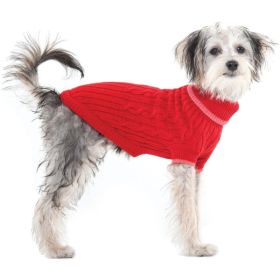 Fashion Pet Cable Knit Dog Sweater Red (Option: Small)