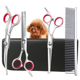 Household Pet Hair Clipper; Stainless Steel Professional Pet Grooming Tools; Pet Hair Shaver (Color: Complete Set Of Pet Scissors)